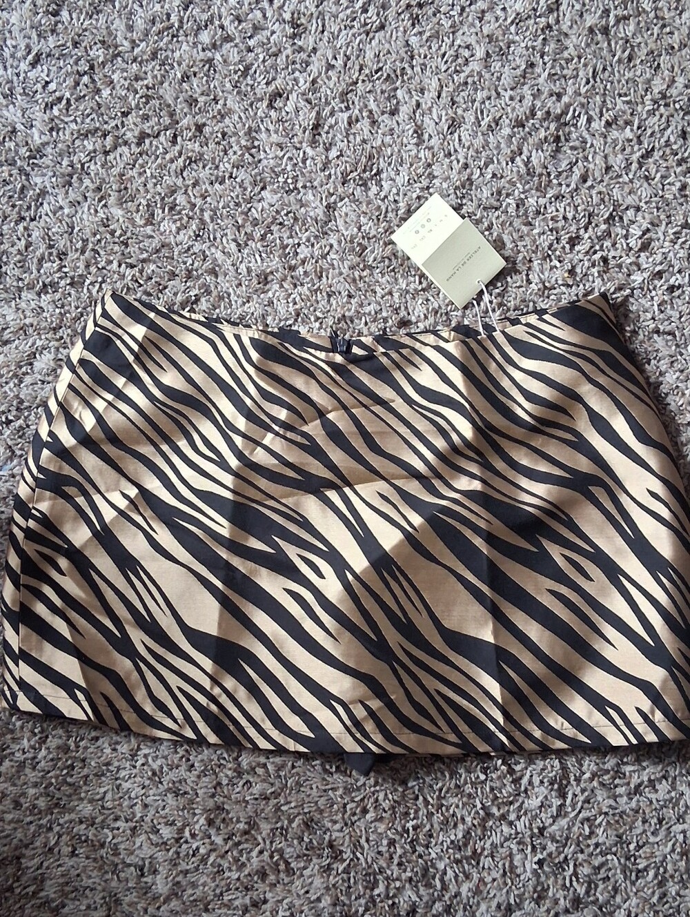 Women’s Animal Print Mini Skirt - Black and Tan